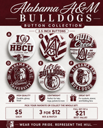 Alabama A&M Bulldogs Button Collection