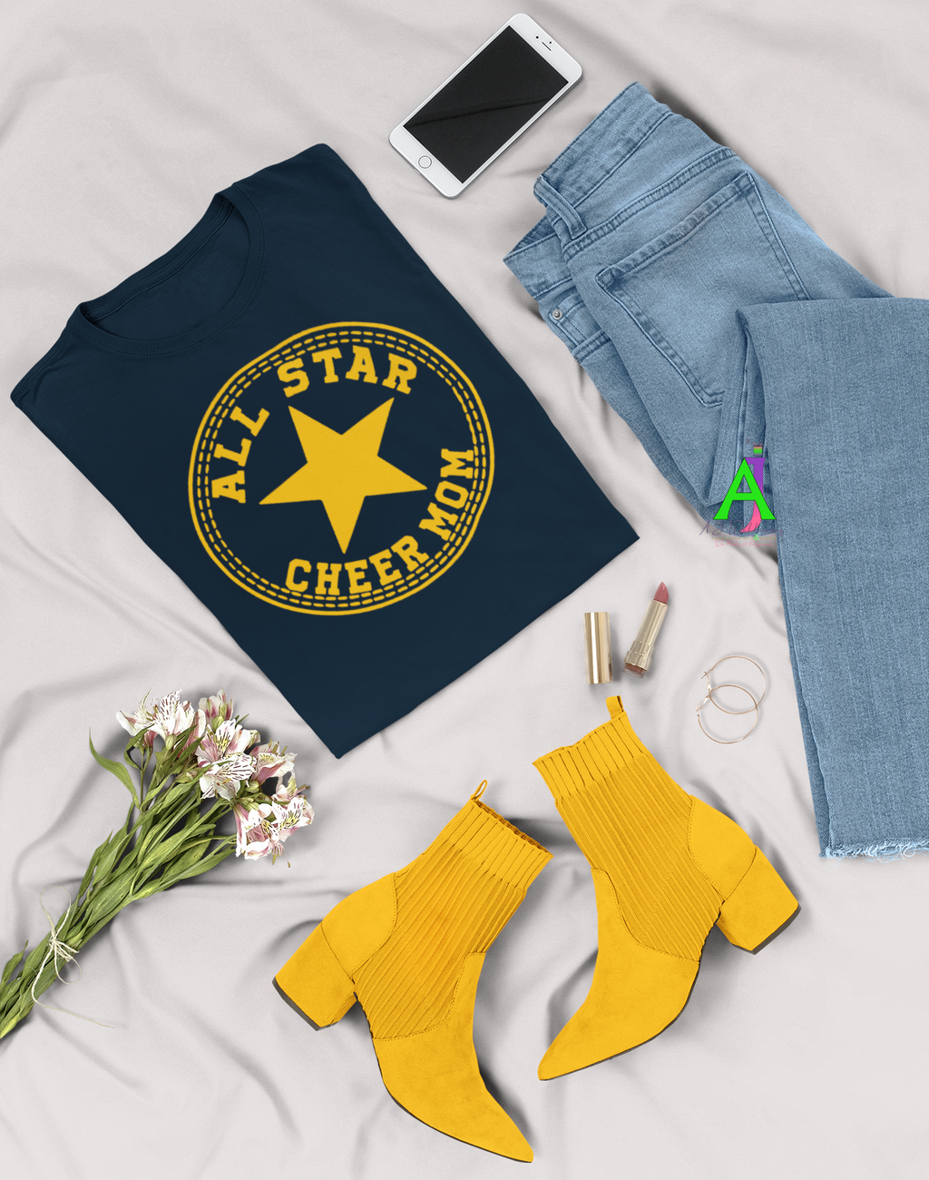 All Star Cheer Mom Tee - Navy