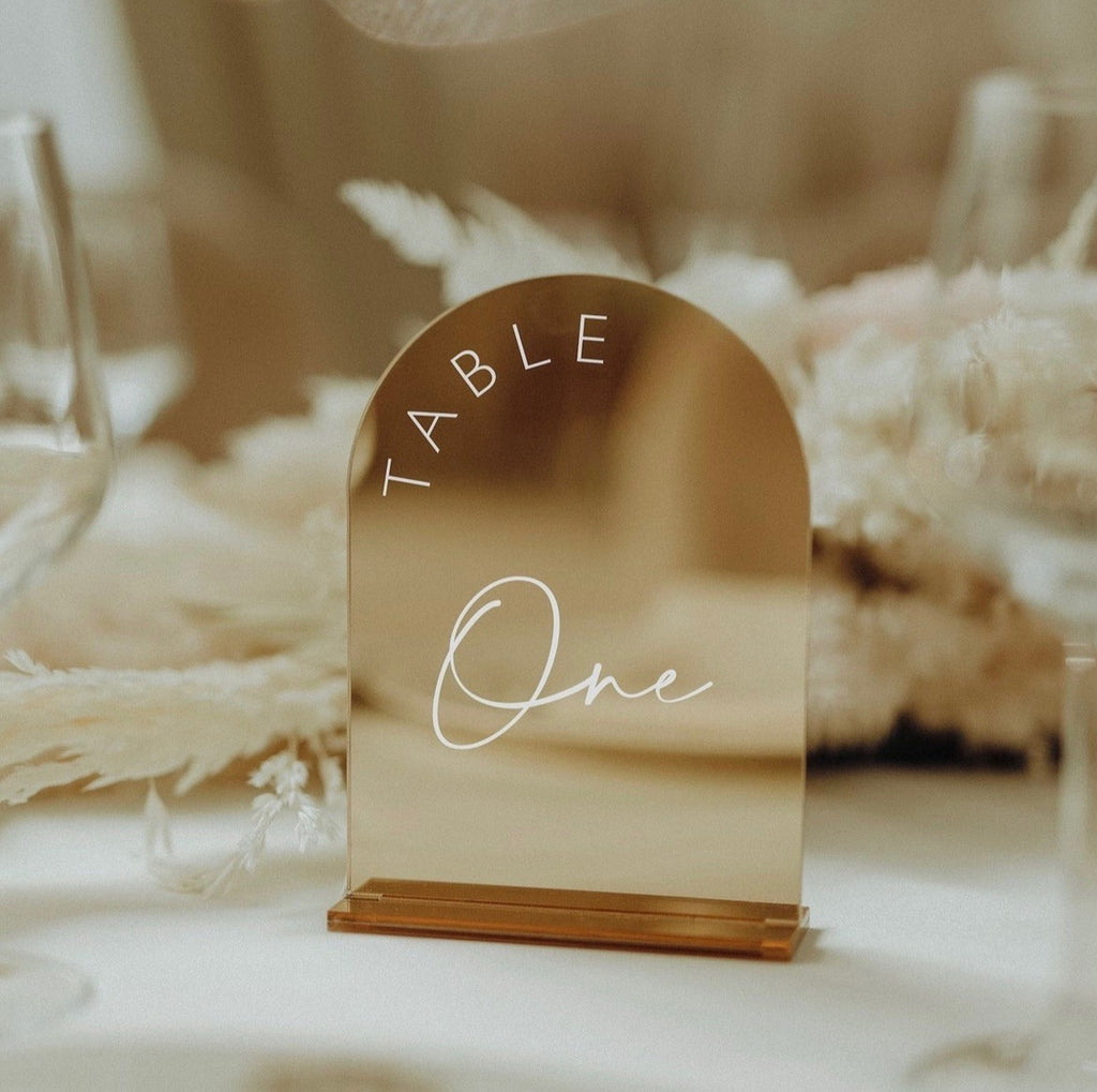 Gold Acrylic Table Numbers for Special Occasions