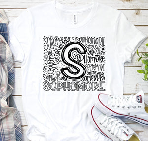 Sophomore Class Typography Tee