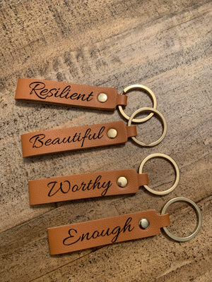 Personalized Leather Keychains - I AM AFFIRMATIONS