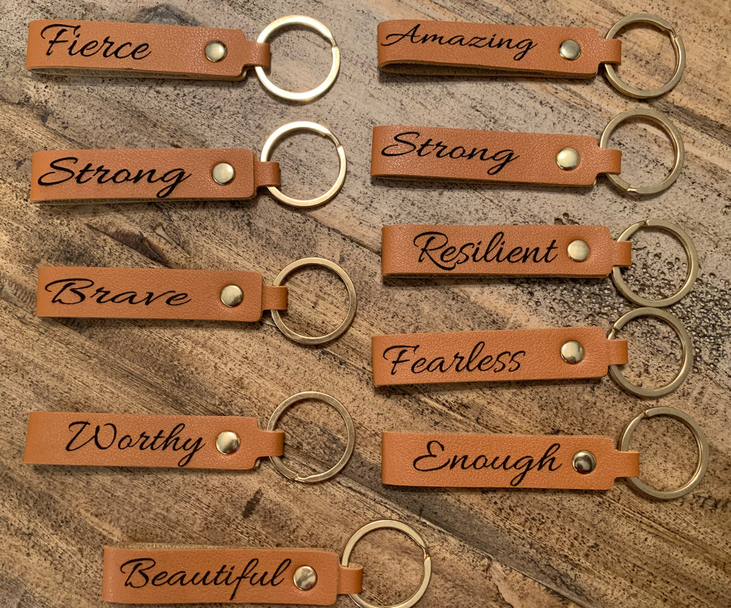 Personalized Leather Keychains - I AM AFFIRMATIONS